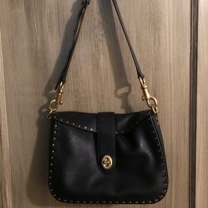 Gold Studded Black Coach Purse